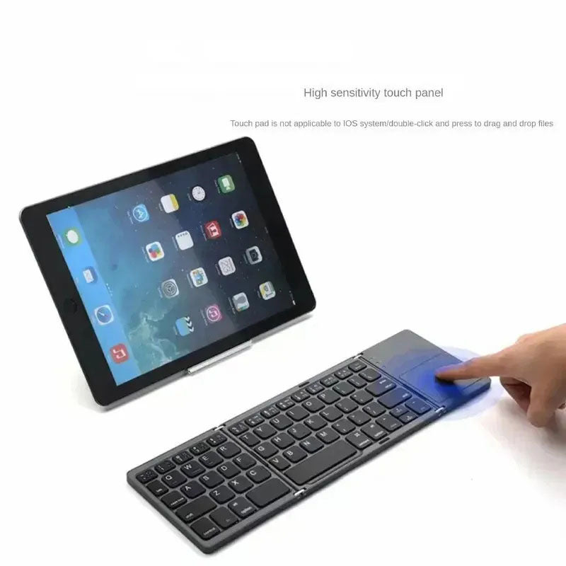 G-OUSSVE Wireless Bluetooth Three Side Flding Keyboard, Common To Apple Android System