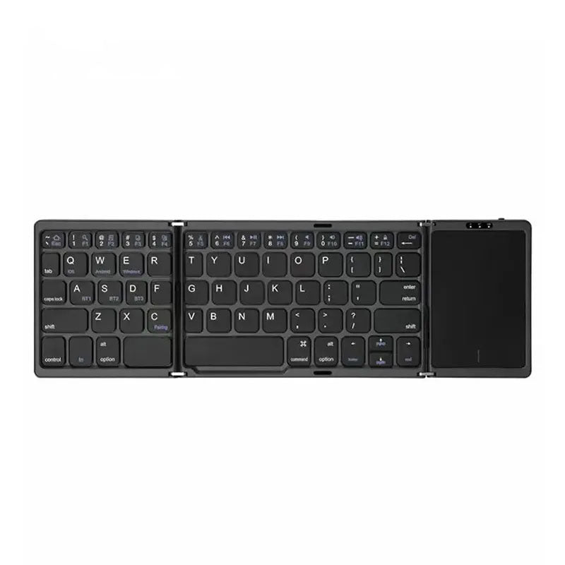 G-OUSSVE Wireless Bluetooth Three Side Flding Keyboard, Common To Apple Android System