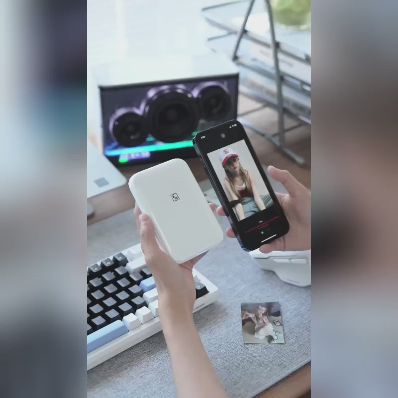 Portable mini color photo printer that fits in your pocket, perfect for printing photos directly from your phone on the go