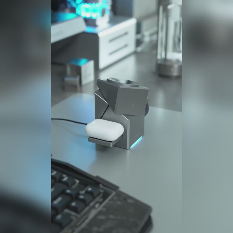 Wireless charger supports Qi2 protocol, compatible with MagSafe magnetic fast charging for phones, watches, and earbuds, compatible with Apple, Huawei, and Android