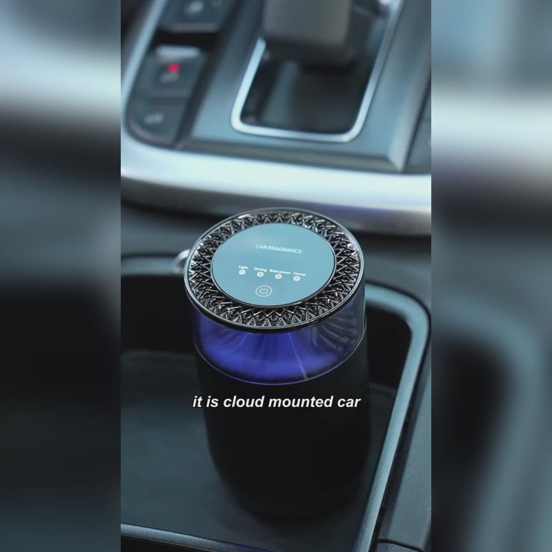 Rechargeable Smart Essential Oil Diffuser, Car Air Freshener with Auto On/Off and RGB Ambient LED Light for Vehicle & Room Aromatherapy Machine