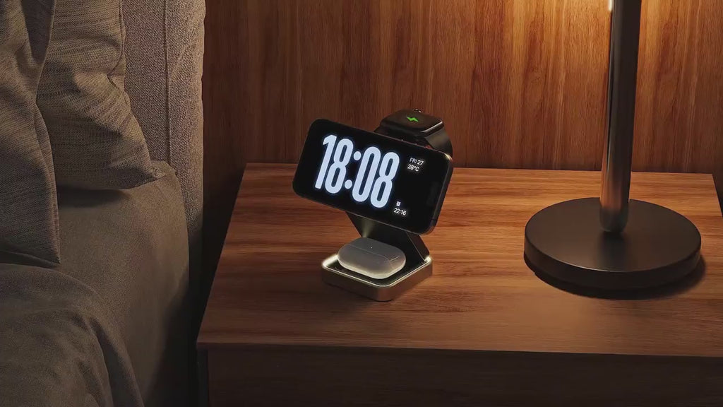 GIVBRO 3 in 1 Magnetic Phone Charger Stand, 3 in 1 Foldable Fast Charging Micro Station, Travel Charger Set for Multiple Devices for iPhone 16 15 14 13 12 Series Foldable Universal smartphone charge wireless