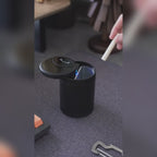 GIVBRO Car Ashtray With Light One-button Open Infrared Smokeless Ashtray With Lid Sealing Ring