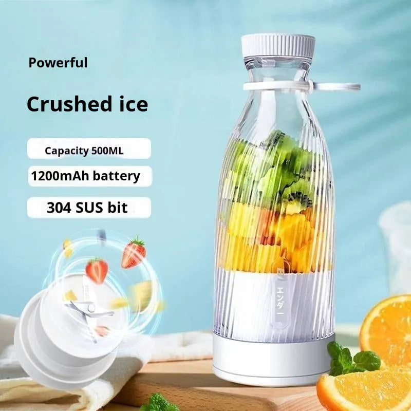 500ml Smoothie Blender, USB Rechargeable Juicer, Portable Mini Electric Mixer, Perfect for Office, Sports, Outdoor, Travel, Fruit Juicer with Bottle Design  ﻿