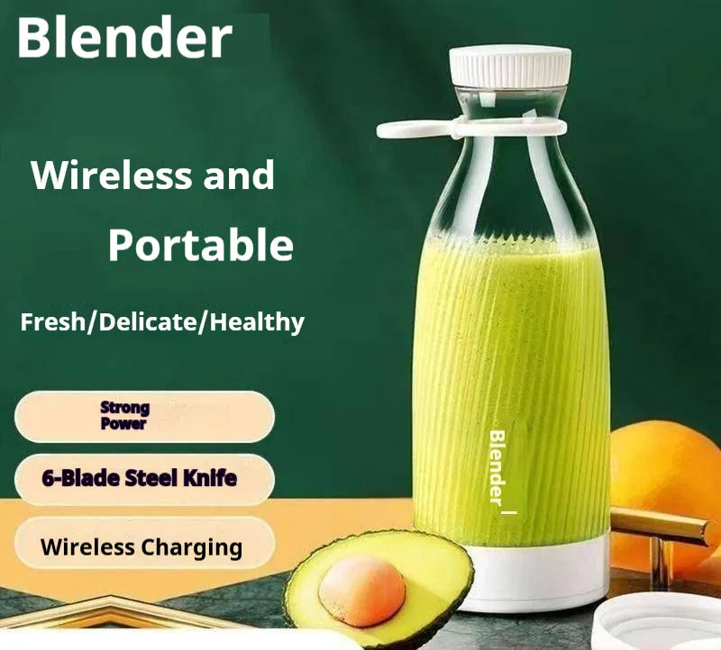 500ml Smoothie Blender, USB Rechargeable Juicer, Portable Mini Electric Mixer, Perfect for Office, Sports, Outdoor, Travel, Fruit Juicer with Bottle Design  ﻿