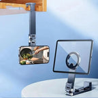 G-OUSSVE Aluminum Alloy Magnetic Phone Stand: MagSafe-Compatible, Portable and Foldable 360-Degree Rotating Clip for Travel, Perfect for High-Speed Rail, Airplanes, Seat Backs, and Luggage Handles. The Ultimate On-the-Go Accessory