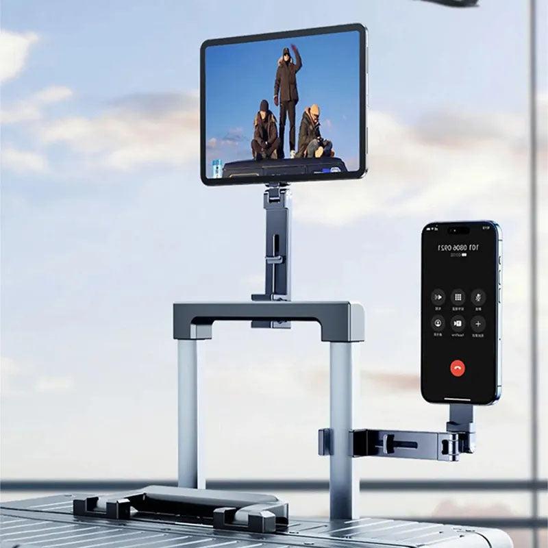 G-OUSSVE Aluminum Alloy Magnetic Phone Stand: MagSafe-Compatible, Portable and Foldable 360-Degree Rotating Clip for Travel, Perfect for High-Speed Rail, Airplanes, Seat Backs, and Luggage Handles. The Ultimate On-the-Go Accessory