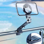 G-OUSSVE Aluminum Alloy Magnetic Phone Stand: MagSafe-Compatible, Portable and Foldable 360-Degree Rotating Clip for Travel, Perfect for High-Speed Rail, Airplanes, Seat Backs, and Luggage Handles. The Ultimate On-the-Go Accessory