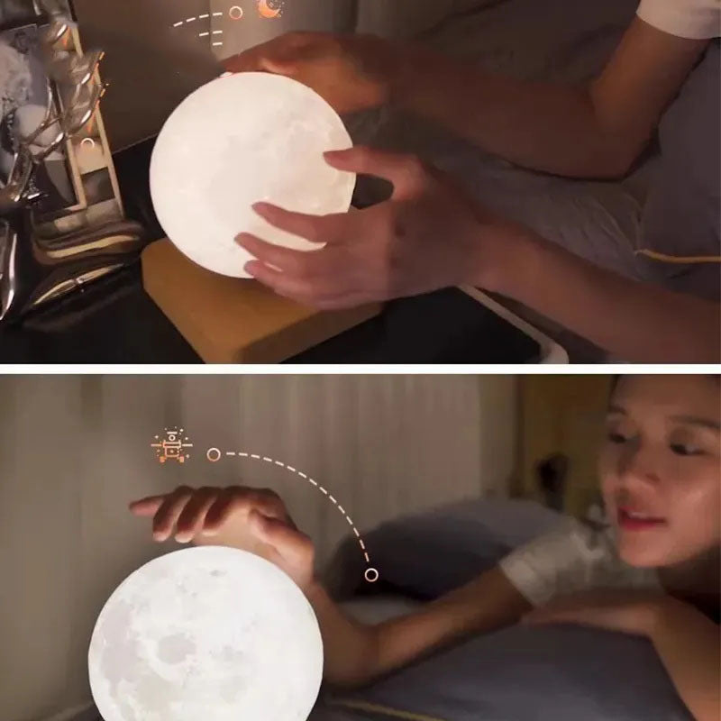 Magnetic Levitation Moon Lamp Bedroom Bedside Decoration, Atmosphere Small Night Lamp Creative Decoration