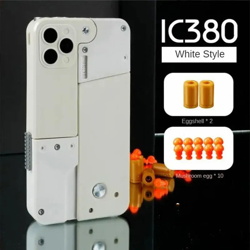 G-OUSSVE Folding soft bullet gun for iPhone that can fire spray shells and simulate a pistol toy for children and boys