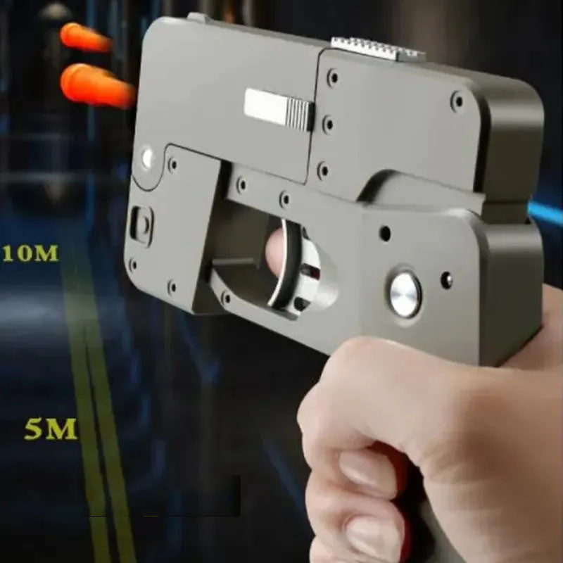 G-OUSSVE Folding soft bullet gun for iPhone that can fire spray shells and simulate a pistol toy for children and boys