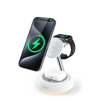 G-OUSSVE 3 in 1 Wireless Charging Station, Wireless Charger Stand with Night Light, Fast Charging for iPhone 15 Pro 14 13 12 Max/Mini/Plus, for Apple Watch & AirPods &Earbuds,Portable Wireless Charger for Apple Series,Cellphone & Smartphpne Charger