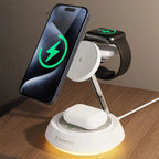 G-OUSSVE 3 in 1 Wireless Charging Station, Wireless Charger Stand with Night Light, Fast Charging for iPhone 15 Pro 14 13 12 Max/Mini/Plus, for Apple Watch & AirPods &Earbuds,Portable Wireless Charger for Apple Series,Cellphone & Smartphpne Charger