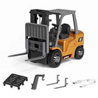 GIVBRO 1/64 RC Crane Truck work Toy - 6 Channel 2 Mode Mini Remote Control Construction Vehicle, Rechargeable, 2-in-1 Lift & Grab Arm for Kids & Adults Party Play