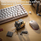 GIVBRO 1/64 RC Crane Truck work Toy - 6 Channel 2 Mode Mini Remote Control Construction Vehicle, Rechargeable, 2-in-1 Lift & Grab Arm for Kids & Adults Party Play