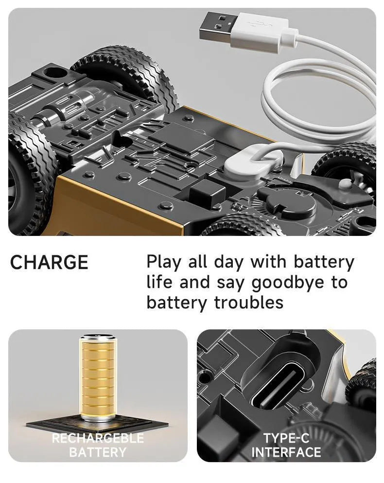 GIVBRO 1/64 RC Crane Truck work Toy - 6 Channel 2 Mode Mini Remote Control Construction Vehicle, Rechargeable, 2-in-1 Lift & Grab Arm for Kids & Adults Party Play