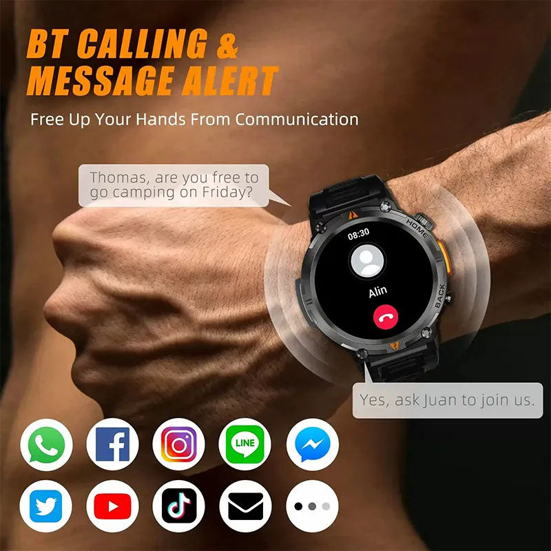 G-OUSSVE Smart Military Watch 3ATM Waterproof 2024 Design