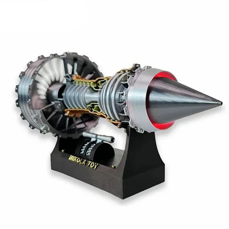 Jet Turbofan Engine Model: Infinite Speed Adjustment + Tail Flame Lighting Effects, Creative Desktop Ornament, An Ideal Gift