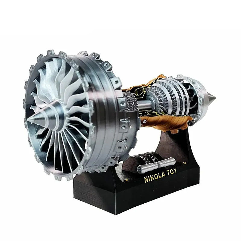 Jet Turbofan Engine Model: Infinite Speed Adjustment + Tail Flame Lighting Effects, Creative Desktop Ornament, An Ideal Gift