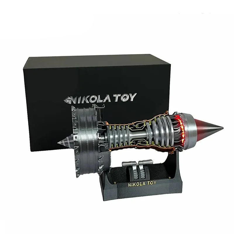 Jet Turbofan Engine Model: Infinite Speed Adjustment + Tail Flame Lighting Effects, Creative Desktop Ornament, An Ideal Gift