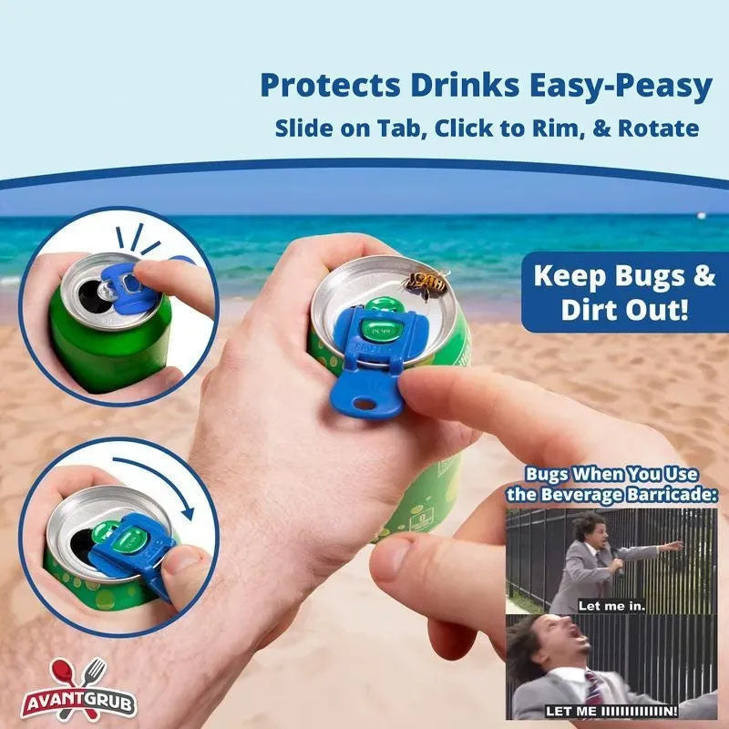 Colorful Can Opener Set Grub Beverage Barricade - Drink Protector, Shields Soda/Beer from Bugs & Dust, Ideal for Parties, BBQ, Beach Kitchen Utensils