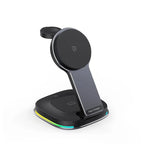 GIVBRO 3 in 1 iPhone Charging Station, MagSafe-Compatible Wireless Charger Stand Foldable Charger for iPhone 15/14, AirPods, Apple Watch