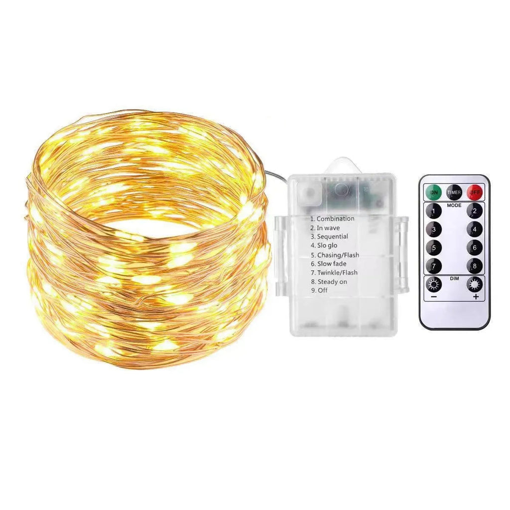 LED Fairy Lights Battery Operated Christmas String Lights with Remote, Waterproof 8 Modes Firefly Twinkle Lights for Christmas Tree, Wreath Decor