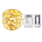 LED Fairy Lights Battery Operated Christmas String Lights with Remote, Waterproof 8 Modes Firefly Twinkle Lights for Christmas Tree, Wreath Decor