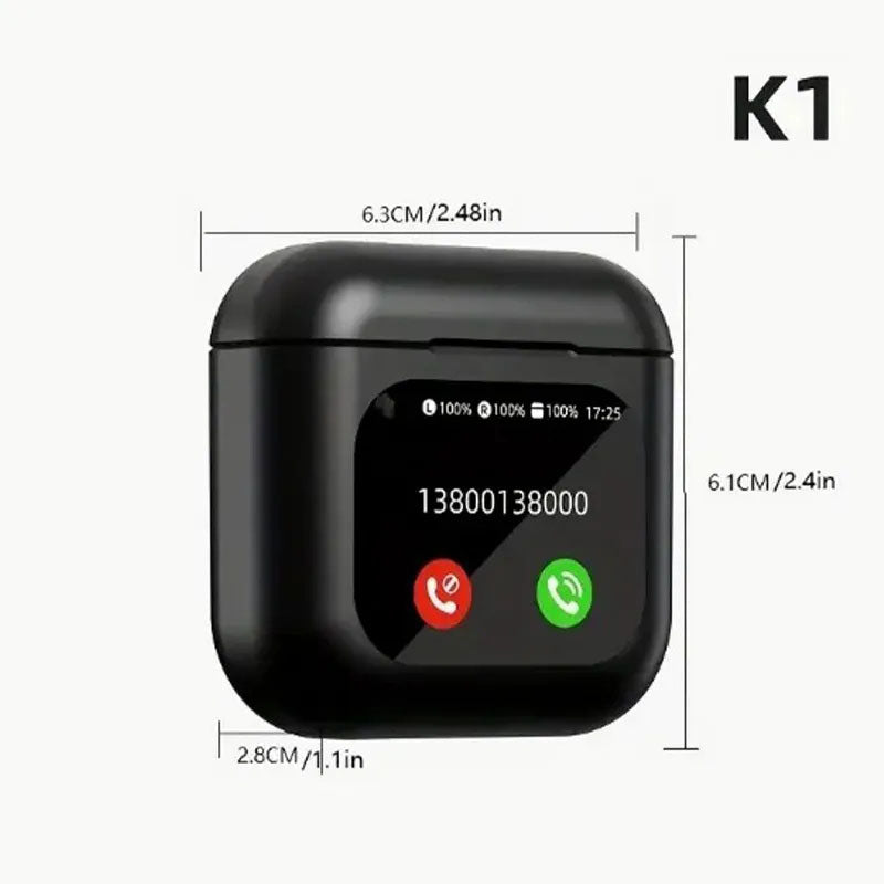 G-OUSSVE Wireless Earbuds With LCD Touchscreen Display, Intelligent Noise-canceling Sleep-aiding Headphones, 40 Hours Of Long Battery Life, Control Music Player, Video Playback, Likes Audio Earphones Electronic Headset Chargeable