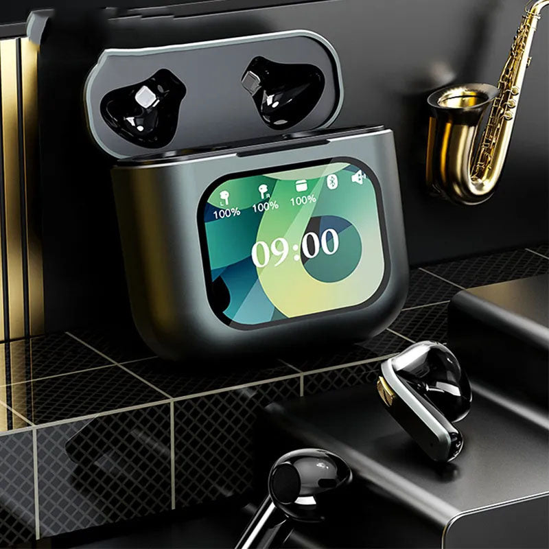 G-OUSSVE Wireless Earbuds With LCD Touchscreen Display, Intelligent Noise-canceling Sleep-aiding Headphones, 40 Hours Of Long Battery Life, Control Music Player, Video Playback, Likes Audio Earphones Electronic Headset Chargeable