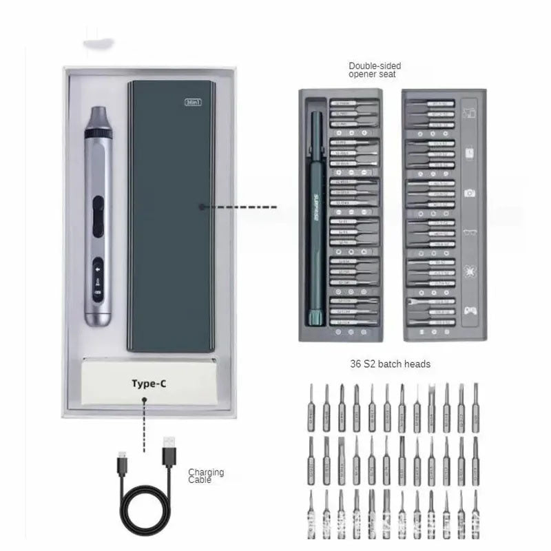 G-OUSSVE Mini Electric Screwdriver, Electric Screwdriver, Automatic Precision Screwdriver, Household Charging Driver, Mobile Phone Maintenance Tool Set