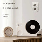 G-OUSSVE Time Bluetooth Speaker Desktop Retro Clock Speaker Subwoofer Film Rotatable Birthday Gift