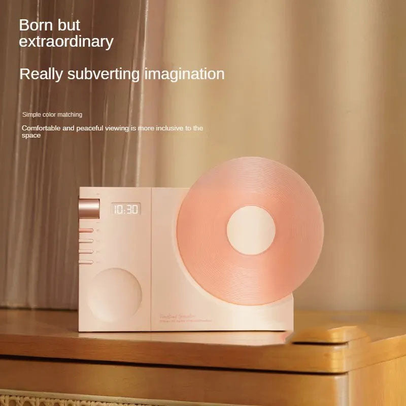 G-OUSSVE Time Bluetooth Speaker Desktop Retro Clock Speaker Subwoofer Film Rotatable Birthday Gift